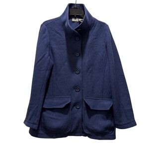 L.L.‎ Bean Wool Bellandi Button Front chore Coat Blue military Outdoor Medium